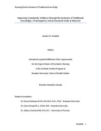 Improving community wellness through the inclusion of traditional knowledge: a participatory action research study in Nunavut