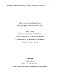 Experiences of medical-surgical nurses in caring for patients affected by mental illness