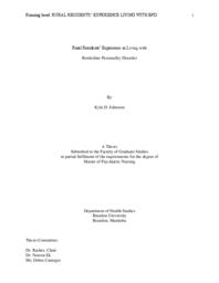 Rural residents' experience in living with borderline personality disorder