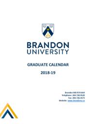 Graduate calendar 2018-2019: 